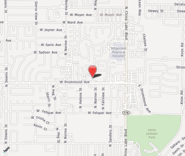 Location Map: 900 Heritage Drive Ridgecrest, CA 93555